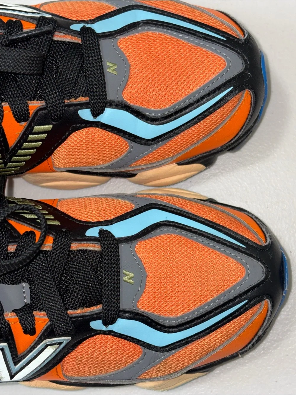 New Balance Kids Bright Orange & Light Blue Athletic Sneakers